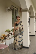 Beige Polka saree - Image 8