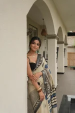 Beige Polka saree - Image 5