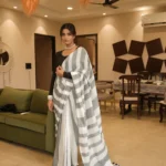Stripped boss lady pure khadi cotton saree