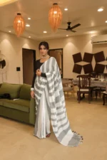 Stripped boss lady pure khadi cotton saree