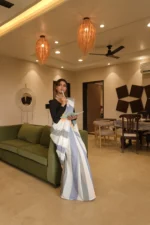 Striped lady boss Pure khadi saree - Image 6
