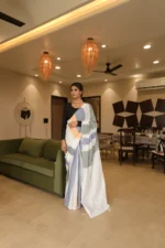 Striped lady boss Pure khadi saree - Image 9