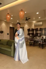 Striped lady boss Pure khadi saree