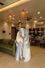 Striped lady boss Pure khadi saree - Image 10