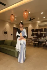 Striped lady boss Pure khadi saree - Image 11