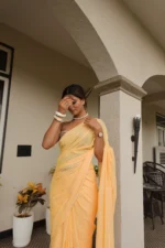 Mango dolly pure khadi print saree - Image 5