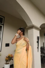 Mango dolly pure khadi print saree - Image 4